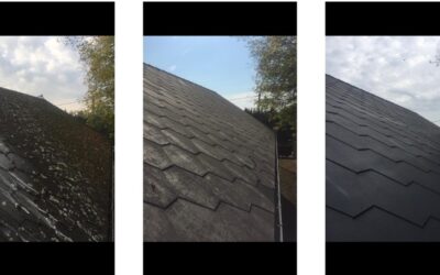 Démoussage toiture en ardoises naturelles à Les Attaques